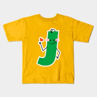 Playful Kids' Letter J - Funny Monogram Kids T-Shirt